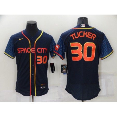 Men's Houston Astros #30 Kyle Tucker 2022 Navy City Connect Flex Base Stitched Baseball Jersey