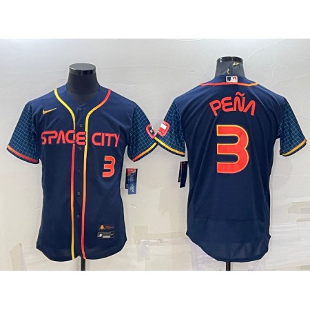 Men's Houston Astros #3 Jeremy Pena 2022 Navy City Connect Flex Base Stitched Baseball Jersey
