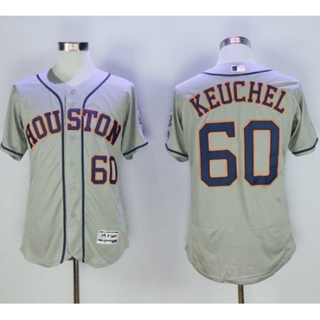 Astros #60 Dallas Keuchel Grey Flexbase Authentic Collection Stitched MLB Jersey