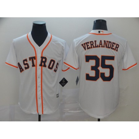 Men's Houston Astros #35 Justin Verlander White Cool Base Stitched MLB Jersey