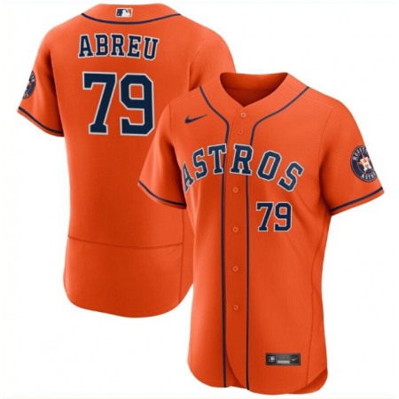 Men's Houston Astros #79 Jose Abreu Orange Flex Base Stitched Jersey