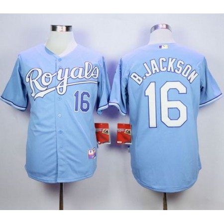 Royals #16 Bo Jackson Light Blue 1985 Turn Back The Clock Stitched MLB Jersey