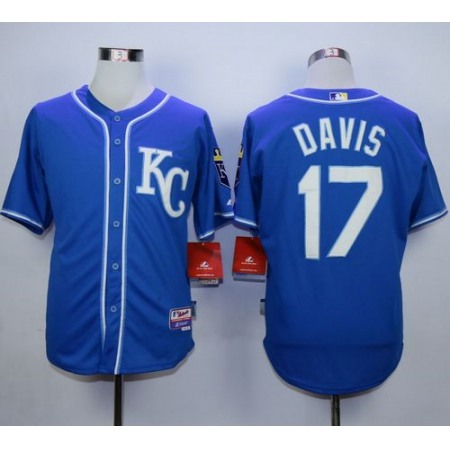 Royals #17 Wade Davis Blue Alternate 2 Cool Base Stitched MLB Jersey