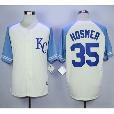 Royals #35 Eric Hosmer Cream Exclusive Vintage Stitched MLB Jersey