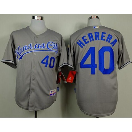 Royals #40 Kelvin Herrera Grey Cool Base Stitched MLB Jersey