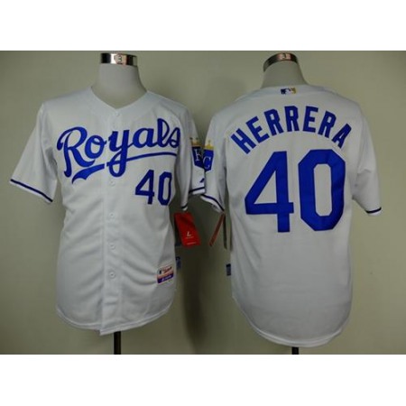 Royals #40 Kelvin Herrera White Cool Base Stitched MLB Jersey