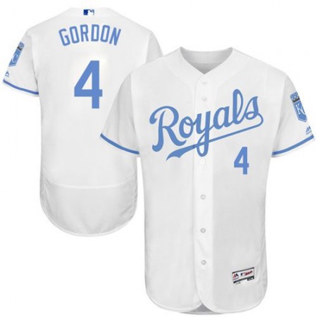 Royals #4 Alex Gordon White Flexbase Authentic Collection 2016 Father's Day Stitched MLB Jersey