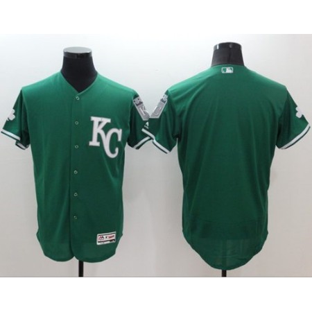 Royals Blank Green Celtic Flexbase Authentic Collection Stitched MLB Jersey