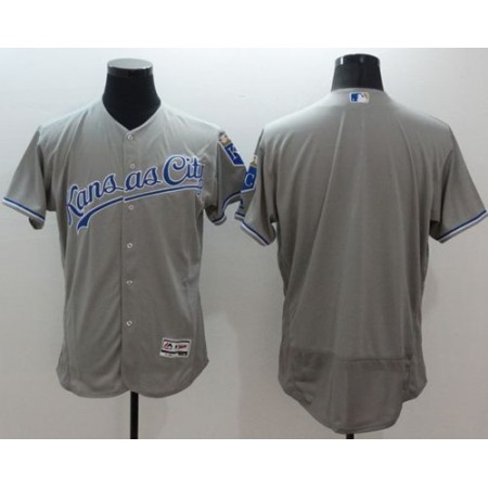 Royals Blank Grey Flexbase Authentic Collection Stitched MLB Jersey