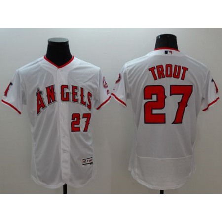 Angels of Anaheim #27 Mike Trout White Flexbase Authentic Collection Stitched MLB Jersey