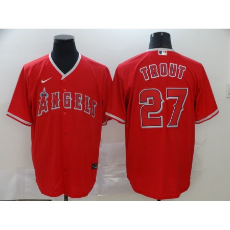 Men's Los Angeles Angels #27 Mike Trout 2020 Red Cool Base Stitched MLB Jersey