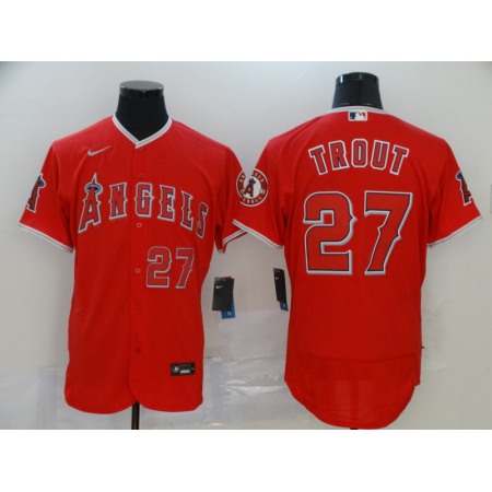 Men's Los Angeles Angels #27 Mike Trout Red Flex Base Stitched MLB Jersey