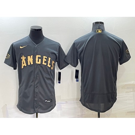 Men's Los Angeles Angels Blank 2022 All-star Charcoal Flex Base Stitched Jersey