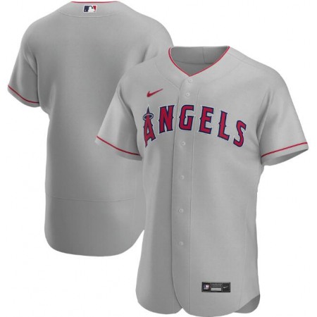 Men's Los Angeles Angels Grey Flex Base Stitched Jersey