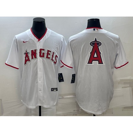Men's Los Angeles Angels White Team Big Logo Cool Base Stitched Jersey