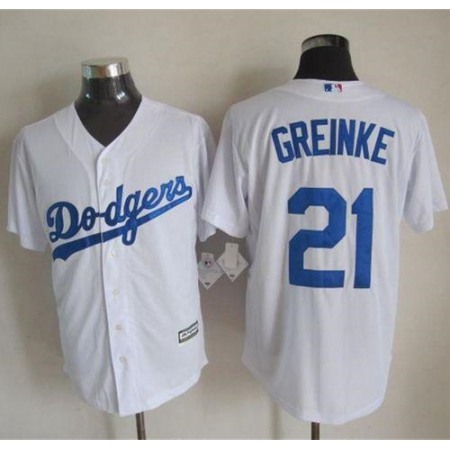 Dodgers #21 Zack Greinke White New Cool Base Stitched MLB Jersey