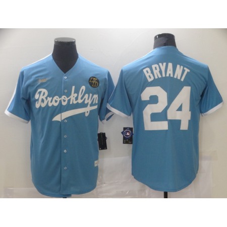 Men's Brooklyn Dodgers #24 Kobe Bryant Light Blue Stitched Jersey