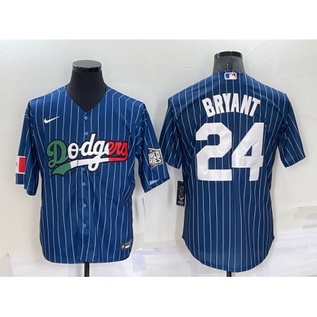 Men's Los Angeles Dodgers #24 Kobe Bryant Navy Mexico World Series Cool Base Stitched Baseball Jersey