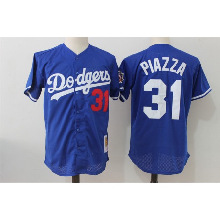 Men's Los Angeles Dodgers #31 Mike Piazza Mitchell & Ness Royal Cooperstown Collection Mesh Batting Practice Stitched MLB Jersey