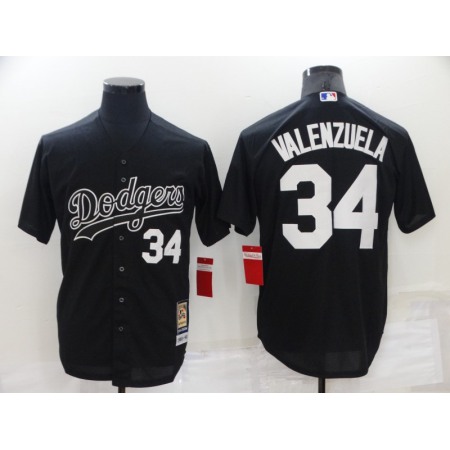 Men's Los Angeles Dodgers #34 Toro Valenzuela Black Cool Base Stitched Baseball Jersey