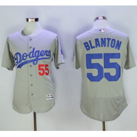 Dodgers #55 Joe Blanton Grey Flexbase Authentic Collection Stitched MLB Jersey