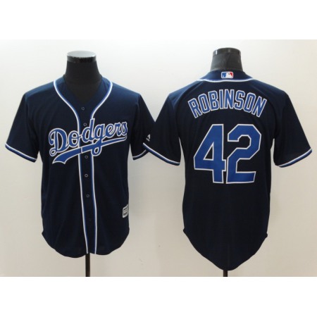 Men's Los Angeles Dodgers #42 Jackie Robinson Navy Cool Base Stitched MLB Jersey