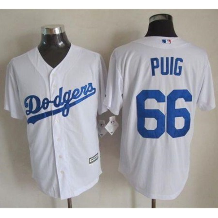 Dodgers #66 Yasiel Puig White New Cool Base Stitched MLB Jersey