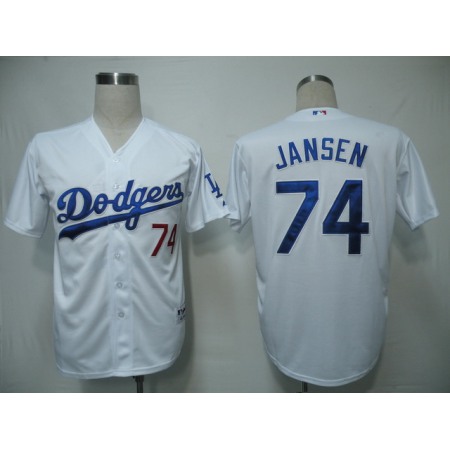 Dodgers #74 Kenley Jansen White Cool Base Stitched MLB Jersey