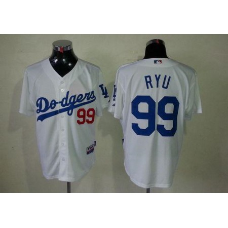 Dodgers #99 Hyun-Jin Ryu White Cool Base Stitched MLB Jersey