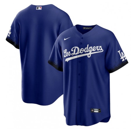 Men's Los Angeles Dodgers Blank 2021 Royal City Connect Cool Base Stitched Baseball Jersey