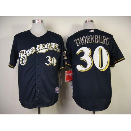 Brewers #30 Tyler Thornburg Blue Cool Base Stitched MLB Jersey