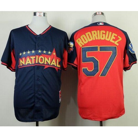 Brewers #57 Francisco Rodriguez Navy/Red National League 2014 All Star BP Stitched MLB Jersey