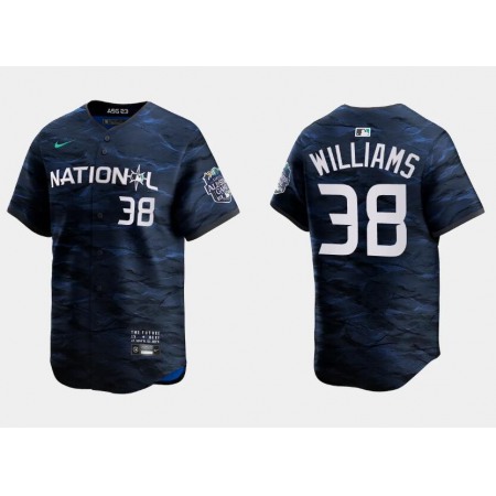 Men's Milwaukee Brewers #38 Devin Williams Royal 2023 All-star Cool Base Stitched Baseball Jersey