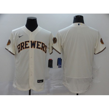 Men's Milwaukee Brewers Blank 2020 White Flex Base Stitched MLB Jersey