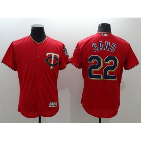 Twins #22 Miguel Sano Red Flexbase Authentic Collection Stitched MLB Jersey