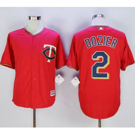 Twins #2 Brian Dozier Red New Cool Base Stitched MLB Jersey