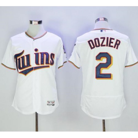 Twins #2 Brian Dozier White Flexbase Authentic Collection Stitched MLB Jersey