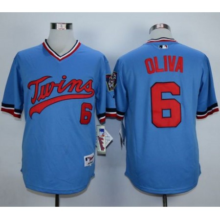 Twins #6 Tony Oliva Light Blue 1984 Turn Back The Clock Stitched MLB Jersey
