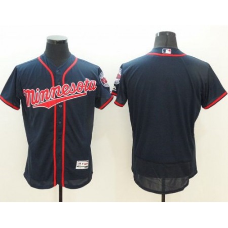 Twins Blank Navy Blue Flexbase Authentic Collection Stitched MLB Jersey