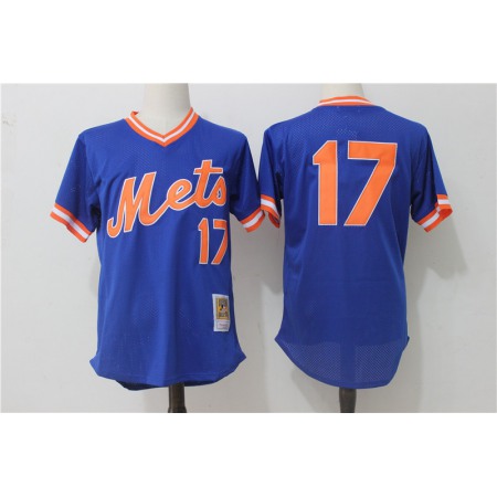 Men's New York Mets #17 Keith Hernandez Mitchell & Ness Royal Cooperstown Mesh Batting Practice Stitched MLB Jersey