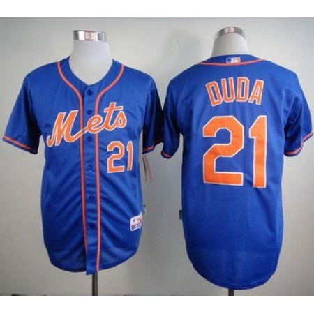 Mets #21 Lucas Duda Blue Alternate Home Cool Base Stitched MLB Jersey