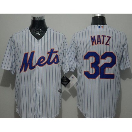 Mets #32 Steven Matz White(Blue Strip) New Cool Base Stitched MLB Jersey