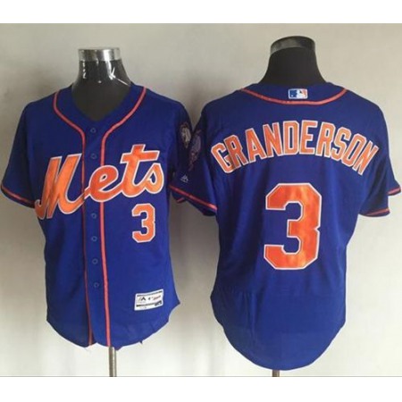 Mets #3 Curtis Granderson Blue Flexbase Authentic Collection Stitched MLB Jersey