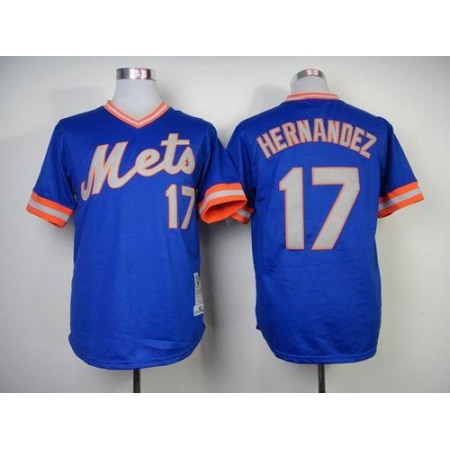 Mitchell and Ness 1983 Mets #17 Keith Hernandez Blue Throwback Stitched MLB Jersey