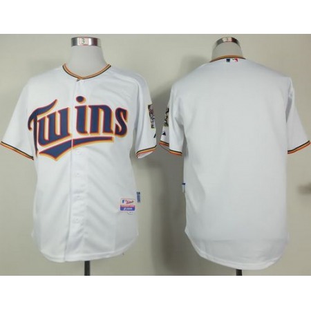 Twins Blank White Home Cool Base Stitched MLB Jersey