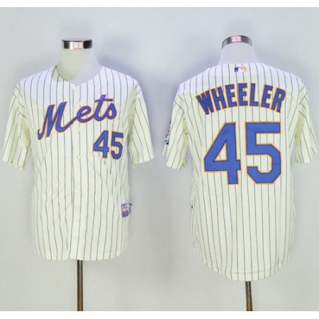 Mets #45 Zack Wheeler Cream(Blue Strip) Alternate Cool Base Stitched MLB Jersey