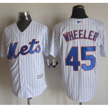 Mets #45 Zack Wheeler White(Blue Strip) New Cool Base Stitched MLB Jersey