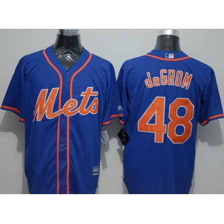 Mets #48 Jacob DeGrom Blue New Cool Base Alternate Home Stitched MLB Jersey