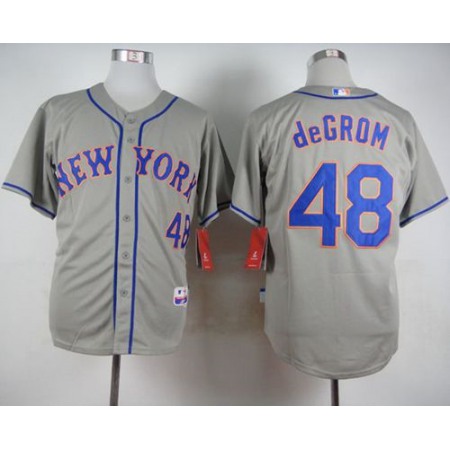 Mets #48 Jacob DeGrom Grey Road Cool Base Stitched MLB Jersey