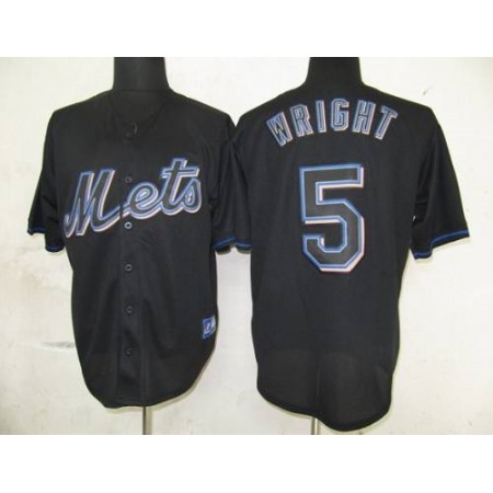 Mets #5 David Wright Black Fashion Stitched MLB Jersey